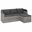 Afuera Living 3-Seater PE Rattan Garden Sofa Foldable in Gray