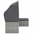 Afuera Living 3-Seater PE Rattan Garden Sofa Foldable in Gray