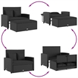 Afuera Living Rattan & Powder-Coated Steel Garden Sofa With Polyester in Black
