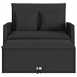 Afuera Living Rattan & Powder-Coated Steel Garden Sofa With Polyester in Black