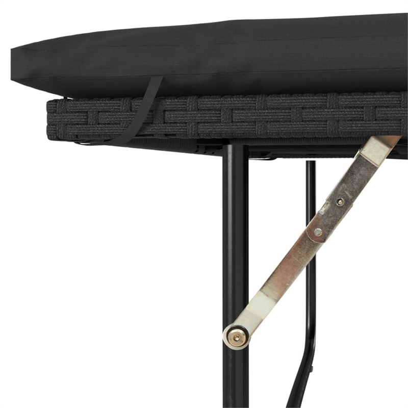 Afuera Living Rattan & Powder-Coated Steel Garden Sofa With Polyester in Black