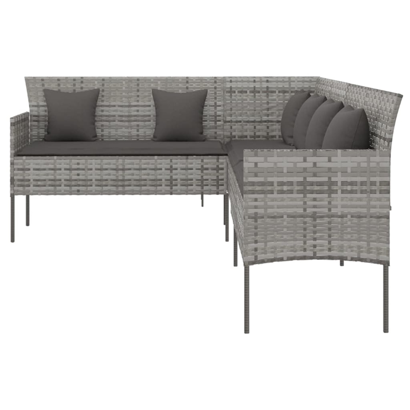 Afuera Living Contemporary Rattan Garden Sofa in Gray & Anthracite