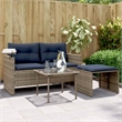Afuera Living 2-Seater PE Rattan Patio Sofa Set With Adjustable Feet in Gray