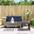 Afuera Living 2-Seater PE Rattan Patio Sofa Set With Adjustable Feet in Gray