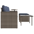 Afuera Living 2-Seater PE Rattan Patio Sofa Set With Adjustable Feet in Gray