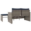 Afuera Living 2-Seater PE Rattan Patio Sofa Set With Adjustable Feet in Gray