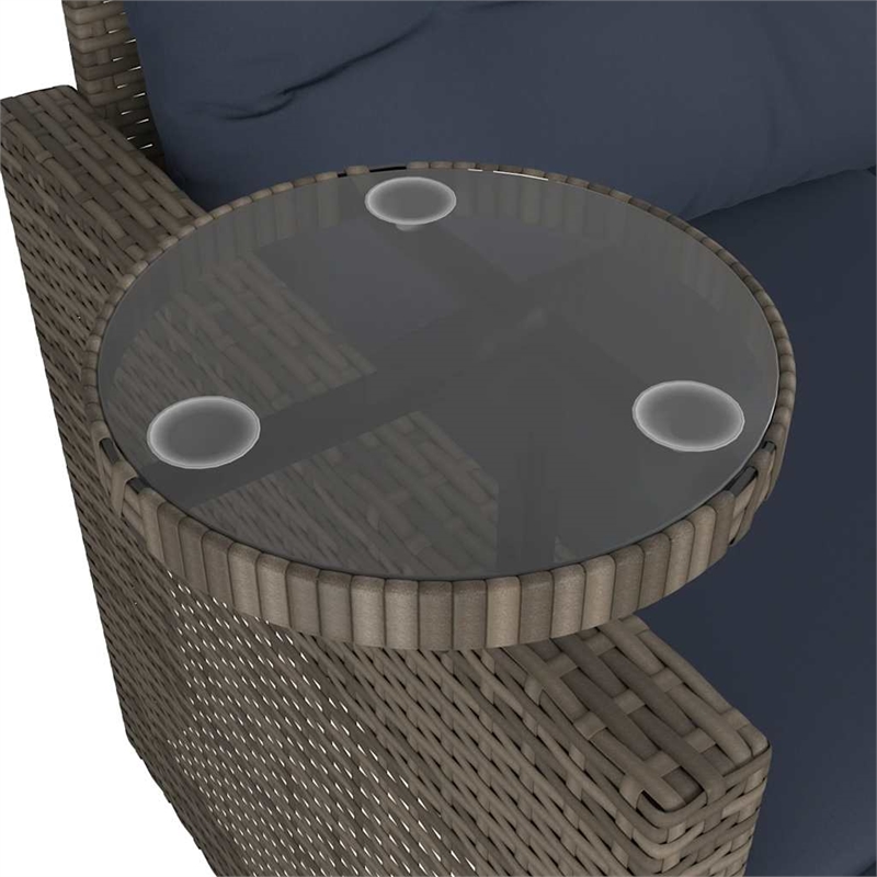 Afuera Living 2-Seater PE Rattan Patio Sofa Set With Adjustable Feet in Gray