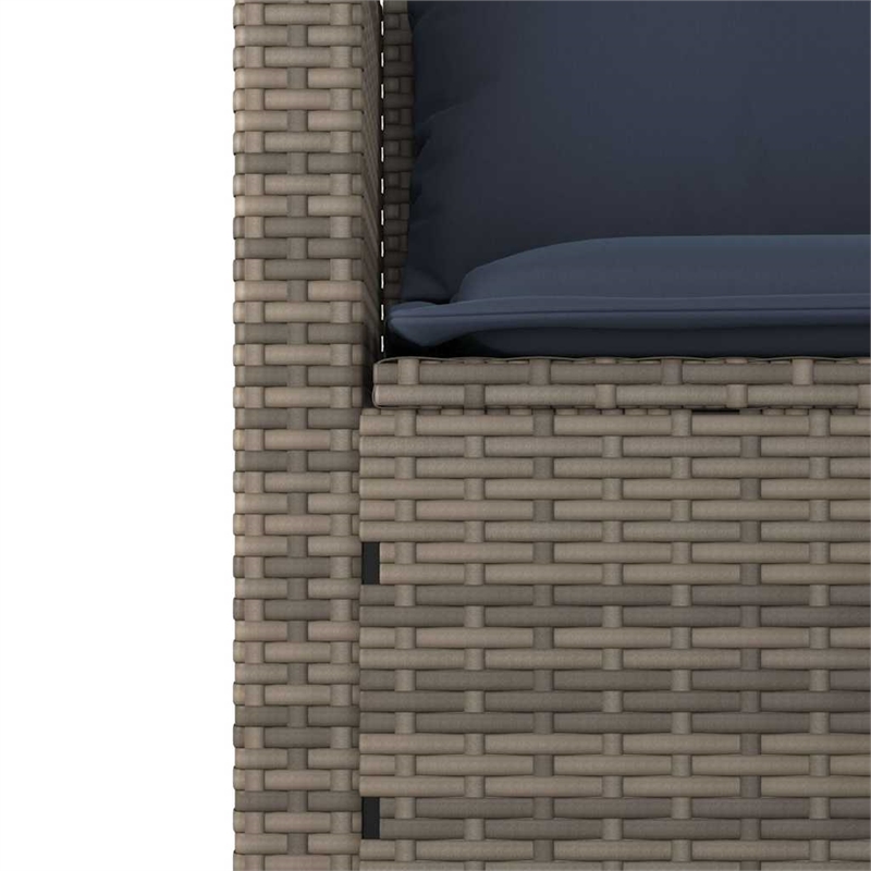 Afuera Living 2-Seater PE Rattan Patio Sofa Set With Adjustable Feet in Gray