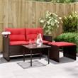 Afuera Living 2-Seater Poly Rattan Patio Sofa Set With Adjustable Feet in Brown