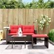 Afuera Living 2-Seater Poly Rattan Patio Sofa Set With Adjustable Feet in Brown