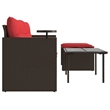 Afuera Living 2-Seater Poly Rattan Patio Sofa Set With Adjustable Feet in Brown