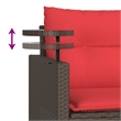 Afuera Living 2-Seater Poly Rattan Patio Sofa Set With Adjustable Feet in Brown