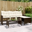Afuera Living Medium PE Rattan Garden Sofa With Removable Covers in Brown