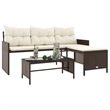 Afuera Living Medium PE Rattan Garden Sofa With Removable Covers in Brown