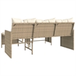 Afuera Living 3-Seater Poly Rattan Garden Sofa With Removable Covers in Beige