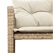 Afuera Living 3-Seater Poly Rattan Garden Sofa With Removable Covers in Beige