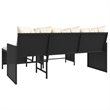 Afuera Living Large Poly Rattan Garden Sofa With Removable Covers in Black