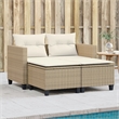 Afuera Living Standard PE Rattan Garden Sofa With Removable Covers in Beige