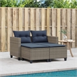 Afuera Living Large PE Rattan Garden Sofa With Removable Covers in Gray
