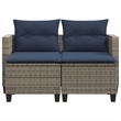 Afuera Living Large PE Rattan Garden Sofa With Removable Covers in Gray