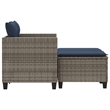 Afuera Living Large PE Rattan Garden Sofa With Removable Covers in Gray