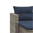 Afuera Living Large PE Rattan Garden Sofa With Removable Covers in Gray