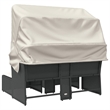Afuera Living Contemporary Poly Rattan Garden Sofa in Black And Cream