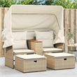 Afuera Living PE Rattan Garden Sofa With Removable Covers in Beige
