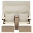 Afuera Living PE Rattan Garden Sofa With Removable Covers in Beige