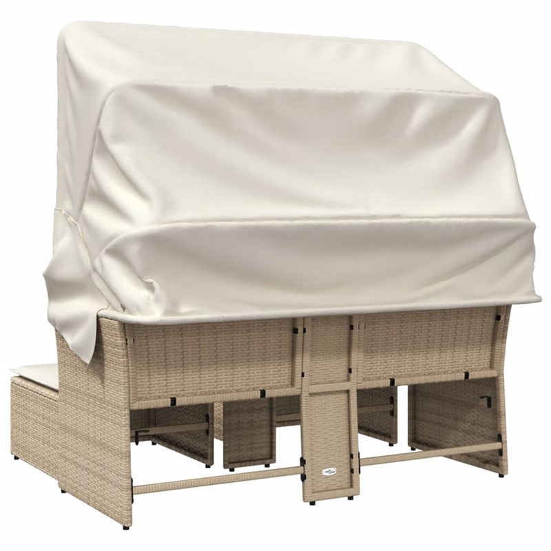 Afuera Living PE Rattan Garden Sofa With Removable Covers in Beige