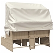Afuera Living PE Rattan Garden Sofa With Removable Covers in Beige