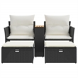 Afuera Living PE Rattan Garden Sofa With Adjustable Feet in Black