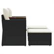 Afuera Living PE Rattan Garden Sofa With Adjustable Feet in Black