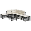 Afuera Living Contemporary Synthetic Poly Rattan Garden Sofa Set in Black