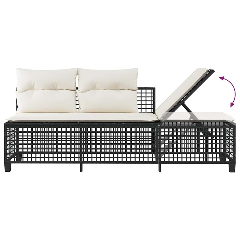 Afuera Living Contemporary Synthetic Poly Rattan Garden Sofa Set in Black