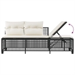 Afuera Living Contemporary Synthetic Poly Rattan Garden Sofa Set in Black