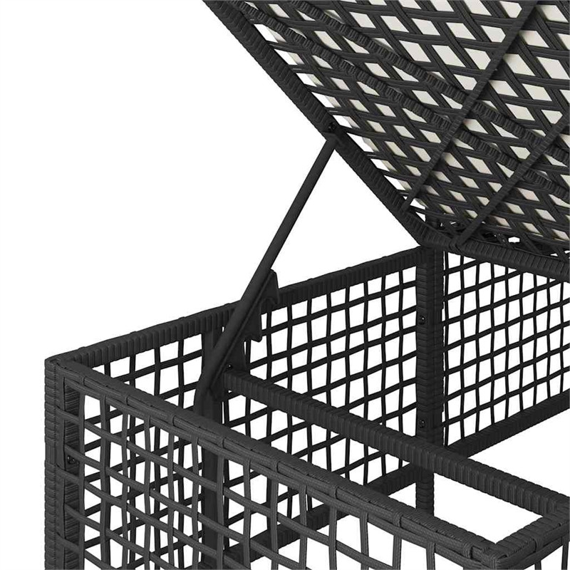 Afuera Living Contemporary Synthetic Poly Rattan Garden Sofa Set in Black