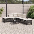 Afuera Living Contemporary Synthetic Poly Rattan Garden Sofa Set in Black