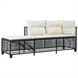 Afuera Living Contemporary Synthetic Poly Rattan Garden Sofa Set in Black