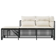 Afuera Living Contemporary Synthetic Poly Rattan Garden Sofa Set in Black