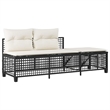 Afuera Living Contemporary Synthetic Poly Rattan Garden Sofa Set in Black