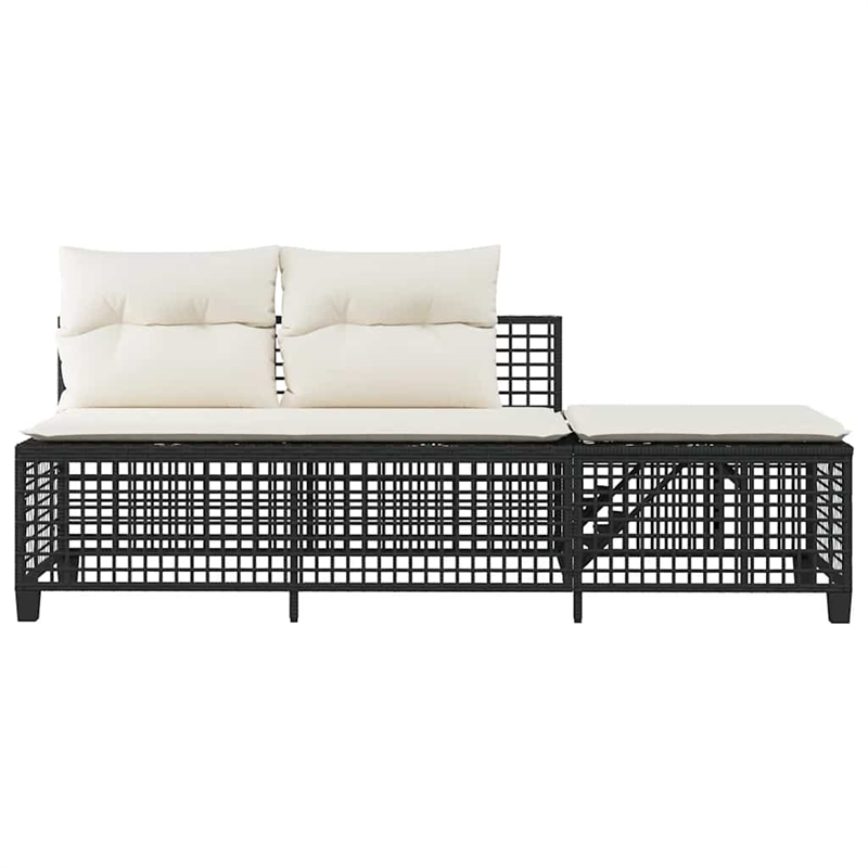 Afuera Living Contemporary Synthetic Poly Rattan Garden Sofa Set in Black