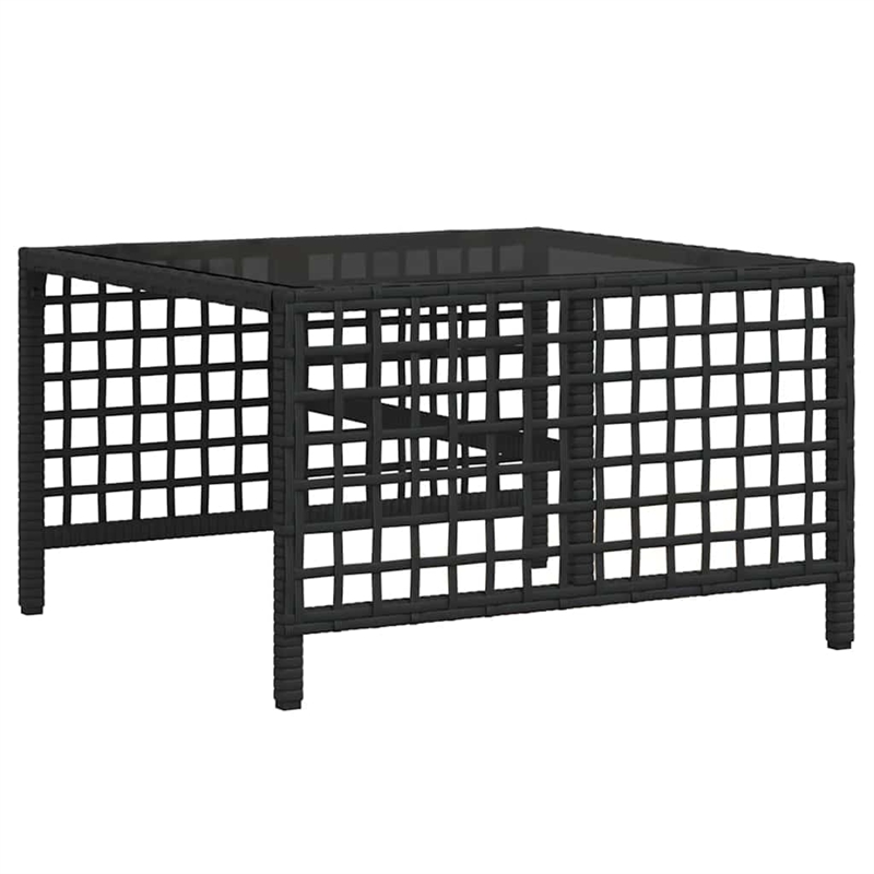 Afuera Living Contemporary Synthetic Poly Rattan Garden Sofa Set in Black