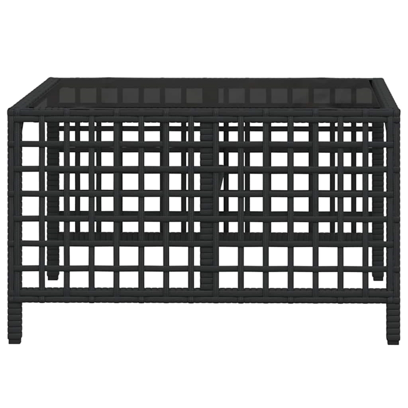 Afuera Living Contemporary Synthetic Poly Rattan Garden Sofa Set in Black
