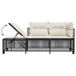 Afuera Living Contemporary Synthetic Poly Rattan Garden Sofa Set in Black