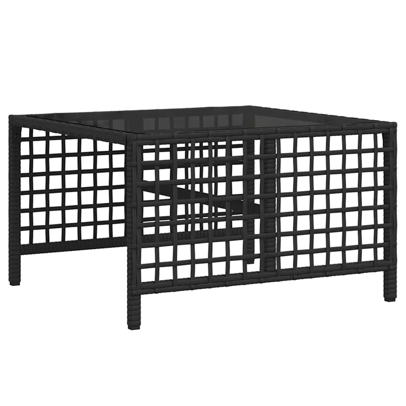 Afuera Living Rattan Powder-Coated Steel & Glass Garden Sofa Set in Black