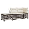 Afuera Living 3-Piece PE Rattan Garden Sofa Set Adjustable Armrests in Brown