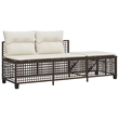 Afuera Living 3-Piece PE Rattan Garden Sofa Set Adjustable Armrests in Brown