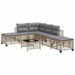 Afuera Living Contemporary Rattan Garden Sofa Set in Mix Beige