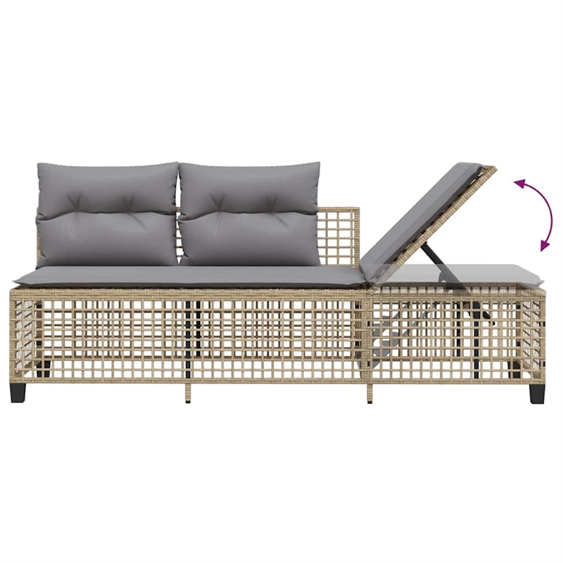 Afuera Living Contemporary Rattan Garden Sofa Set in Mix Beige